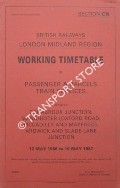 Working Timetable of Passenger & Parcels train services - Section CN - Cornbrook Junction, Manchester (Oxford Road, Piccadilly and Mayfield), Ardwick and Slade Lane Junction - 12 May 1986 to 10 May 1987 by British Railways London Midland Region